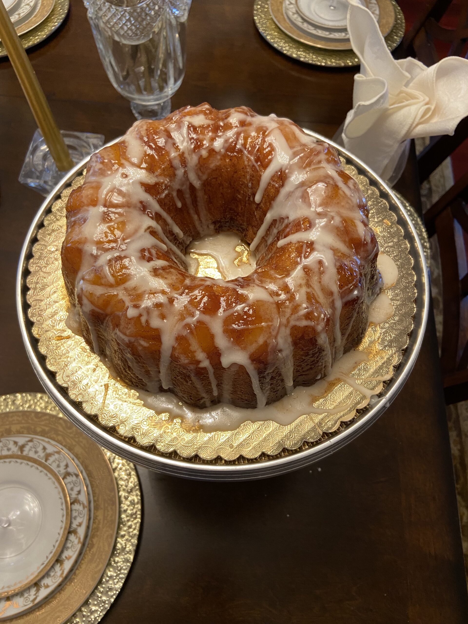 Peach Cobbler Pound Cake with Peach Glaze