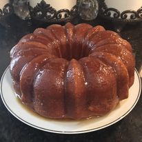 Peanut Butter Whiskey Pound Cake with Whiskey Glaze